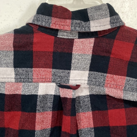 Mens 100% cotton Black&Red PLAID LS Button- down SHIRT w/dual chest pockets Sz M - Picture 6 of 10